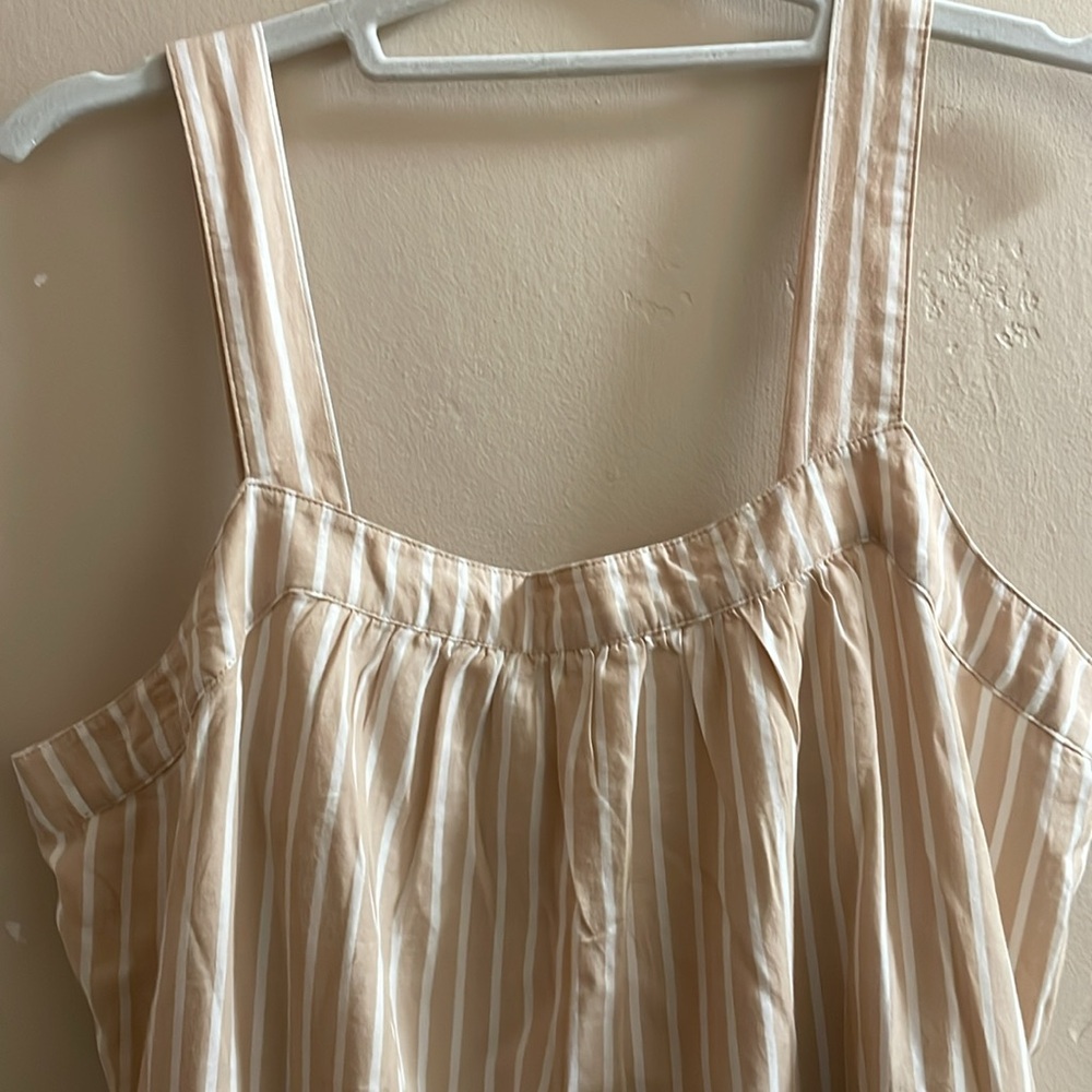 Pact White and Tan Striped Midi Sundress - Picture 3 of 7
